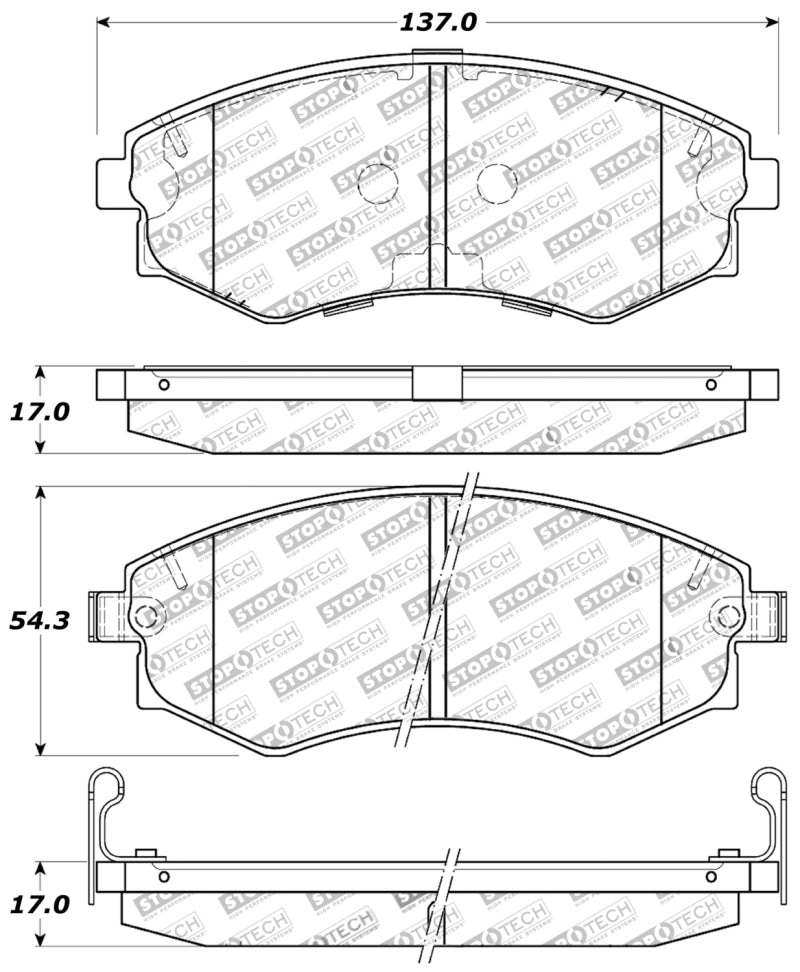 StopTech Performance 89-1/94 Nissan 240SX (w/ABS) 92-01/05-06 Hundai Elantra Front Brake Pads