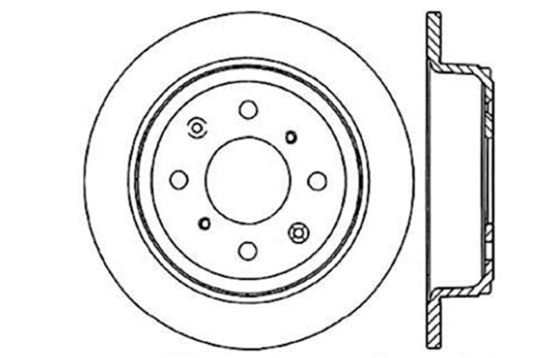 StopTech Acura & Honda Civic/Del Sol Drilled Right Rear Rotor