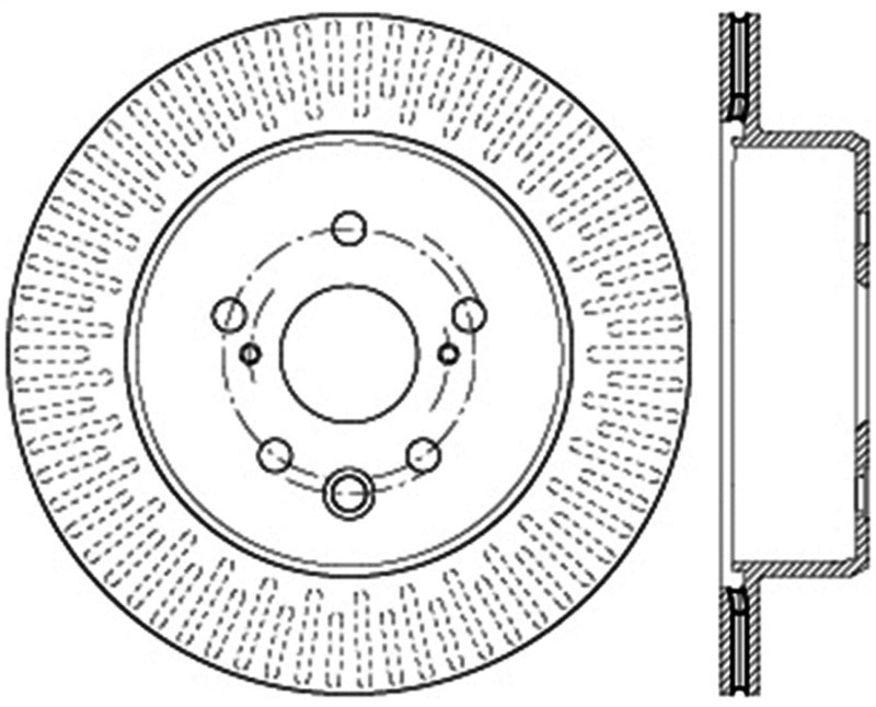 StopTech Slotted & Drilled Sport Brake Rotor Left Rear 13-14 Lexus GS300/350/400/430