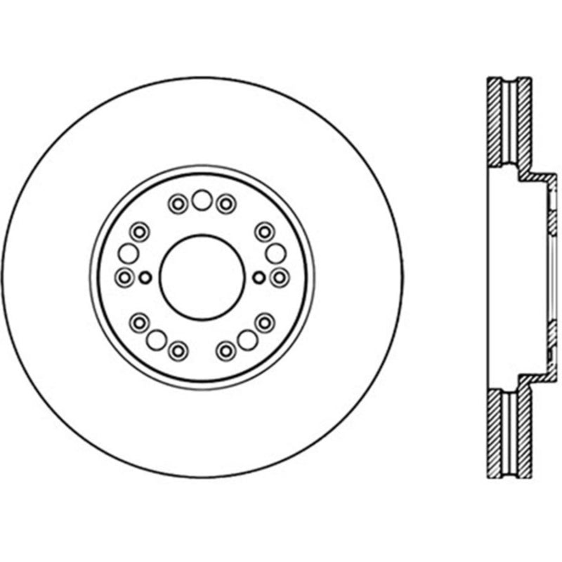 StopTech Power Slot 93-05 Lexus GS Series / 00-05 IS300 / 93-94 LS Front Left Cryo Slotted Rotor