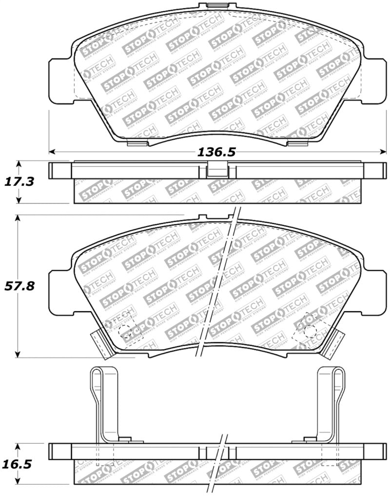 StopTech Street Select Brake Pads - Rear