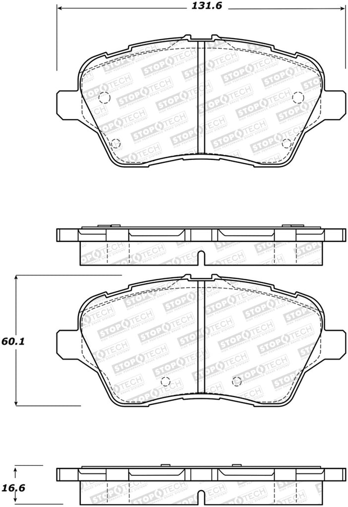 StopTech 14-18 Ford Fiesta Street Performance Front Brake Pads