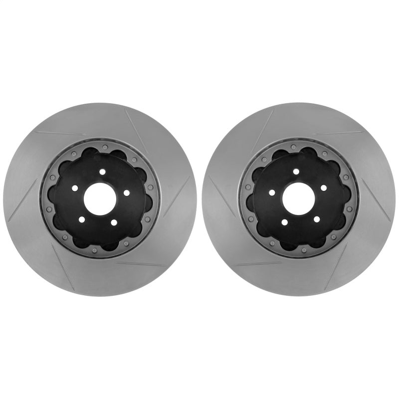 StopTech 09-11 Nissan GT-R AeroRotor 2pc Drilled Front Rotor (Pair)