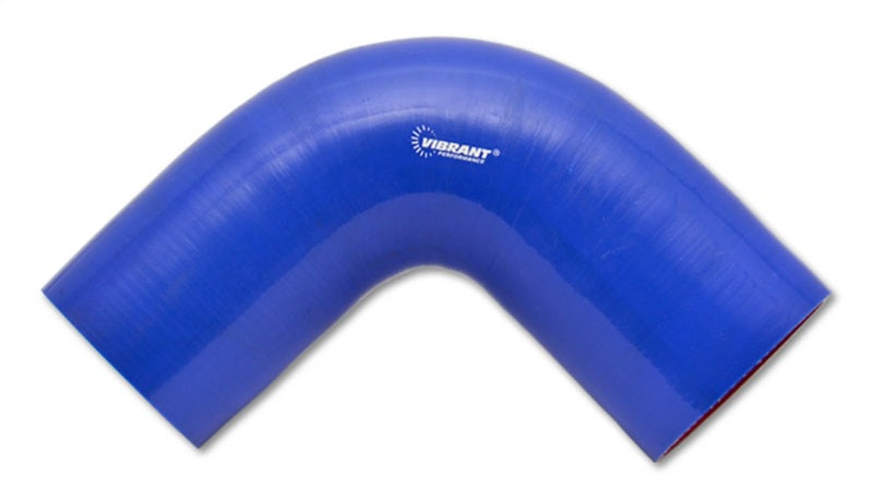 Vibrant 4 Ply Reinforced Silicone Elbow Connector - 1.5in I.D. - 90 deg. Elbow (BLUE)