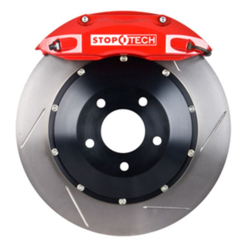 StopTech 90-96 300zx Front BBK w/ Red ST-40 Calipers Slotted 332x32 Rotors Pads and SS Lines