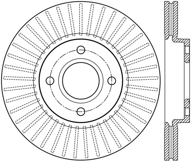 StopTech 2014 Ford Fiesta Right Front Disc Slotted Brake Rotor