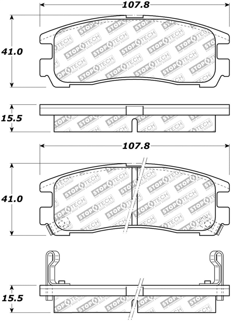 StopTech Street Select Brake Pads - Rear